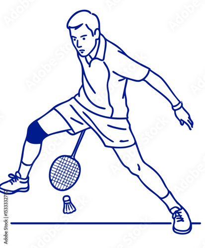 Between-the-legs (tweener) shot pose Badminton Players Ready for Action