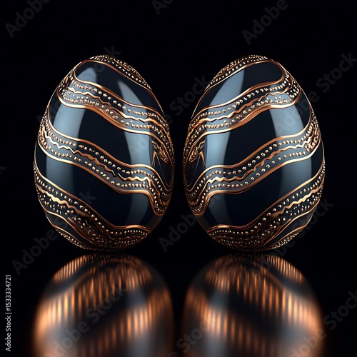 Two ornate eggs