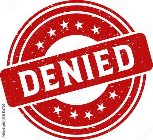 Denied red stamp, Stamp round style