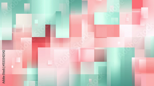 Soft pastel pixel background in pink and mint green with smooth gradient effect creating calming and modern abstract digital design pattern