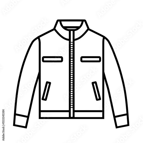 Stylish jacket with pockets and collar icon symbolizing modern casual fashion outerwear