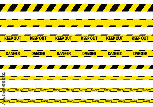黄色と黒のトラテープ KEEPOUT・DANGERバナーセット