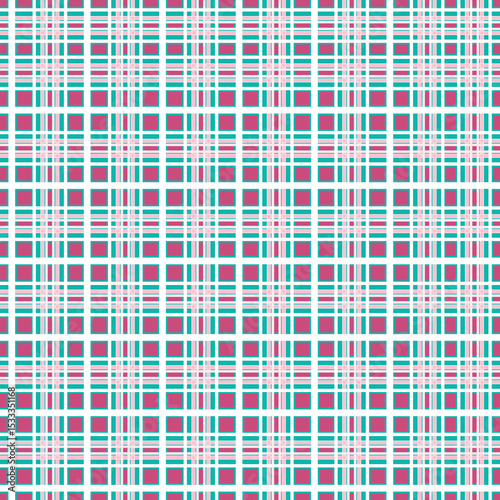 Tartan Teal Pink White Seamless Repeat