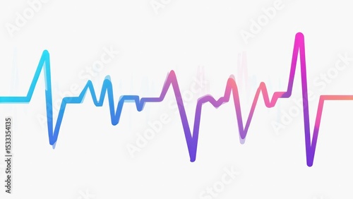 Vital Pulse: A dynamic heartbeat waveform pulsates, reflecting a vibrant rhythm of life in an illustrated artistic display. 