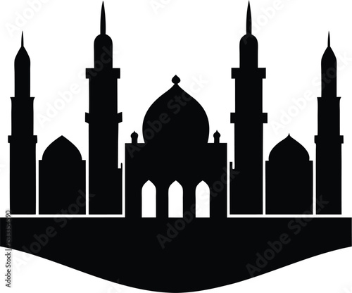 silhouette of mosque
