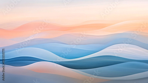 Abstract landscape with flowing colors creating a serene and dreamlike atmosphere.