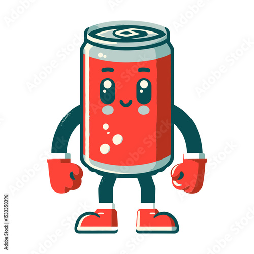 bubbly soda can character is perfect for websites and blogs about beverages, refreshments, parties, summer drinks, or any content with a fun, energetic vibe.