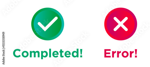 completed and error operation user interface