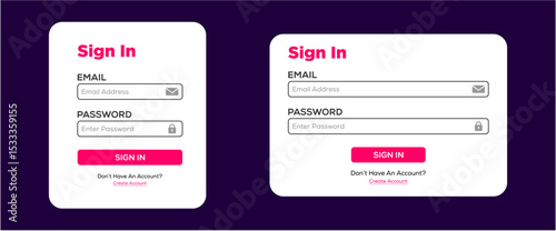 sign in page web ui design template
