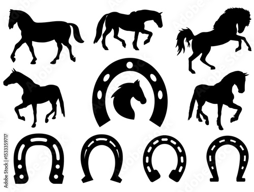 horses and horseshoes