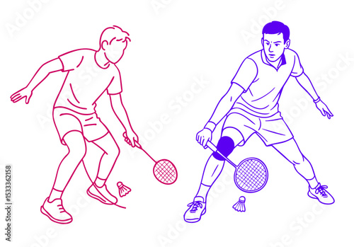 Badminton Players Ready for Action Tweener Shot