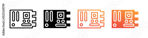 Battery Multiple Style Icon Set Vector 