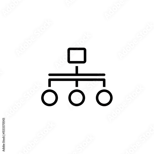 Hierarchical Structure Diagram: Simple Vector Illustration of an Organizational Chart for Business Strategy and Workflow