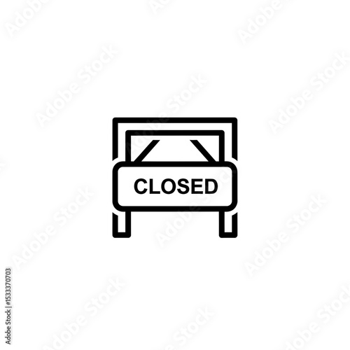 Minimalist Vector Illustration of a 'Closed' Sign - Symbolizing Business Closure, Temporary Inactivity, or Service Unavailability for Web and Print Use.