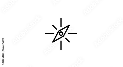 Minimalist Compass Icon: Navigation Symbol for Direction, Travel, and Exploration Design, Perfect for Web and Print Projects