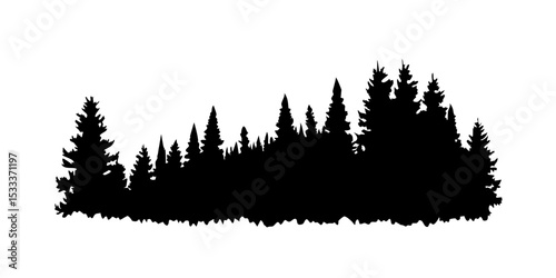 silhouette of a forest