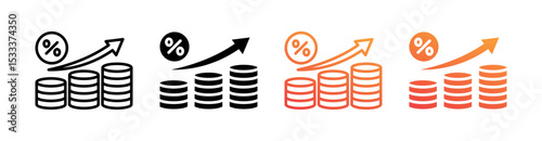 Interest Multiple Style Icon Set Vector 