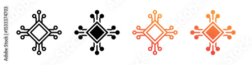 Digital Multiple Style Icon Set Vector 