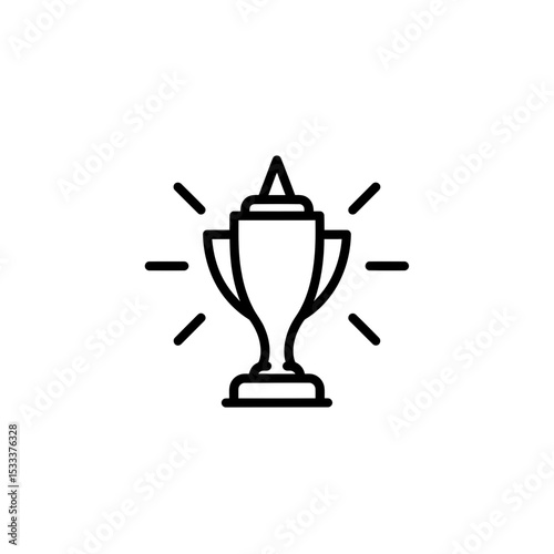 Minimalist Trophy Icon Illustration Representing Success, Victory, and Achievement on White Background