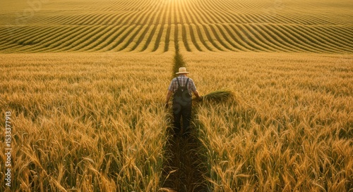 Golden Wheat Field: A Farmer's Harvest