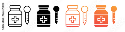 Dose Multiple Style Icon Set Vector 