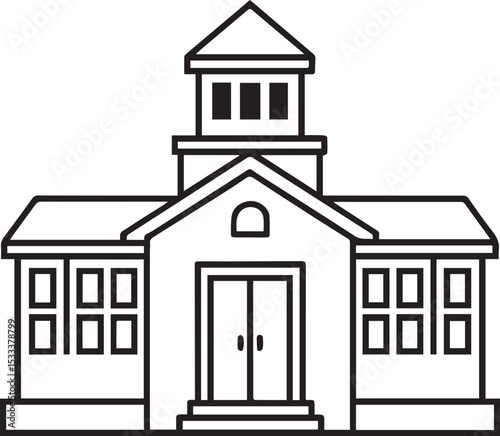 Old wooden church building design with a cross icon, roof, window, and door illustrating religious architecture