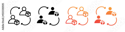 Teamwork Multiple Style Icon Set Vector 