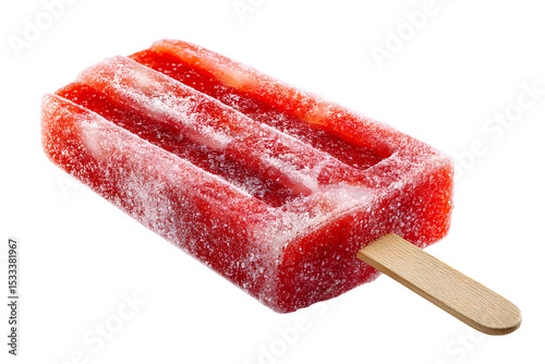 Refreshing red popsicle on a black background ideal for summer treats ads