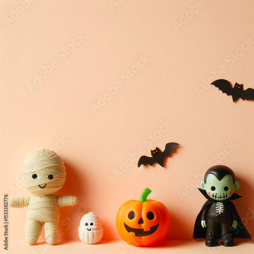 Adorable Halloween Decorations Mummy, Vampire, Pumpkin, and Ghost