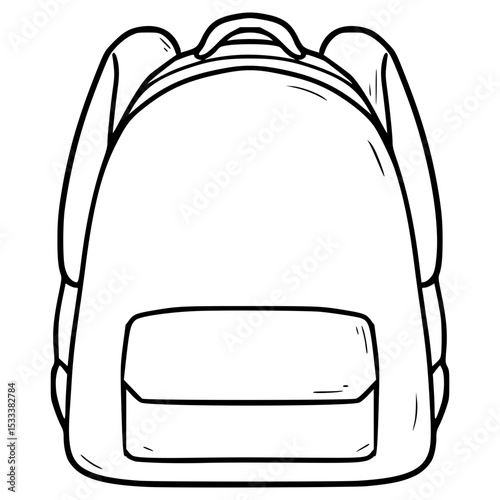 backpack illustration hand drawn outline vector