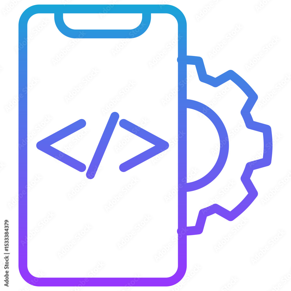 app developer line gradient icon