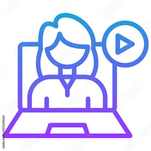 livestreamer line gradient icon
