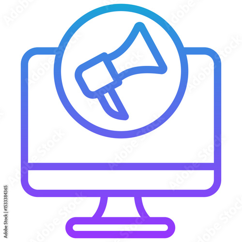 digital marketer line gradient icon
