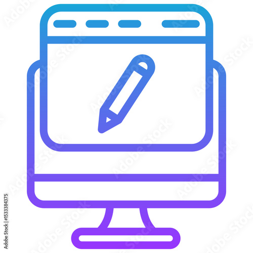 web designer line gradient icon