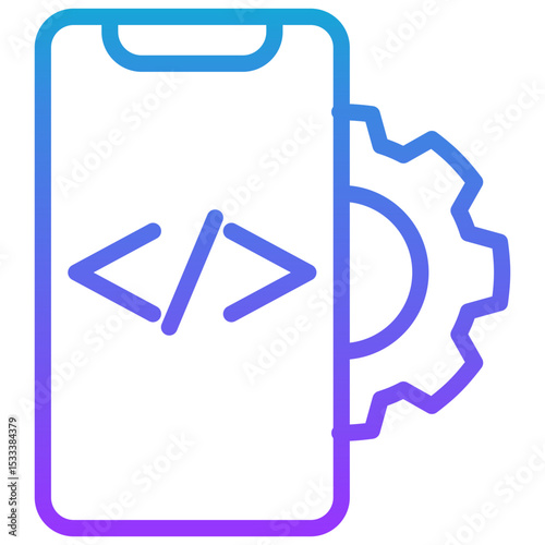 app developer line gradient icon