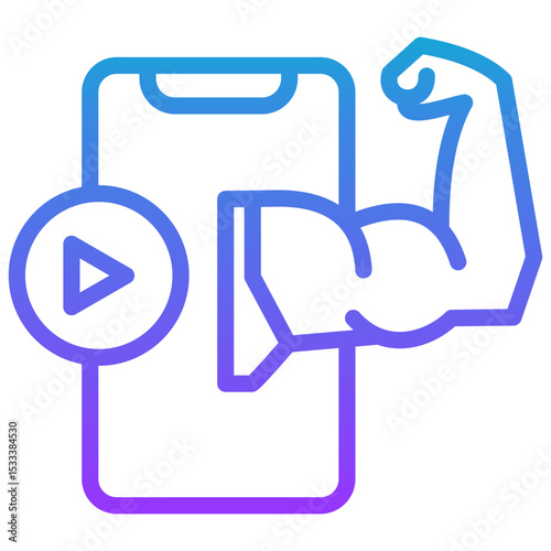 fitness content creator line gradient icon