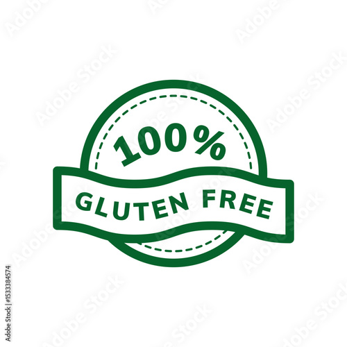 100% Gluten Free Icon VEctor Stamp Logo