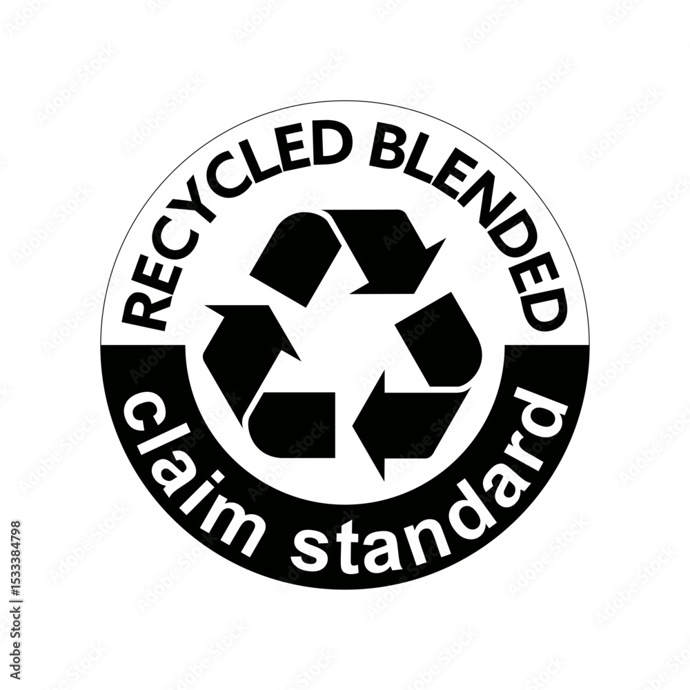 Recycled Blended Claim Standard Icon Vector Black