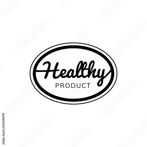 Healthy Product Vector Logo Stamp Black