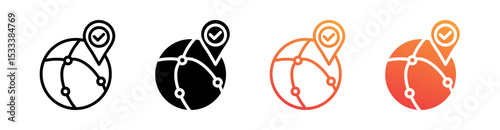 International Multiple Style Icon Set Vector 