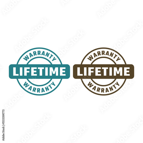 Lifetime Warranty Icon Vector Stamp Logo
