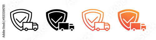 Delivery Multiple Style Icon Set Vector 