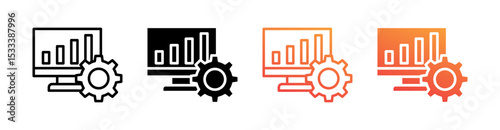 Data Management Multiple Style Icon Set Vector 