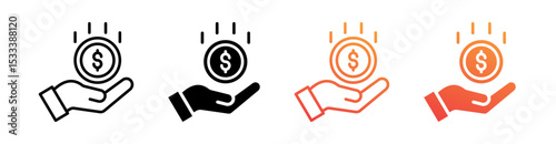 Income Multiple Style Icon Set Vector 