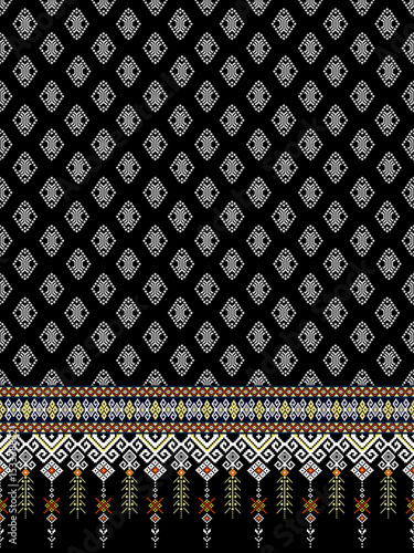 Traditional pattern design on black background
