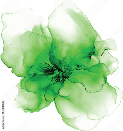 Delicate hand drawn watercolor flower in pink tones. Alcohol ink art. Raster  illustration vector