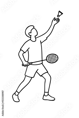 Badminton Players Lift pose (racket below waist, lifting shuttlecock upward) Ready for Action