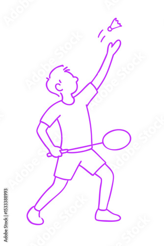 Badminton Players Lift pose (racket below waist, lifting shuttlecock upward) Ready for Action