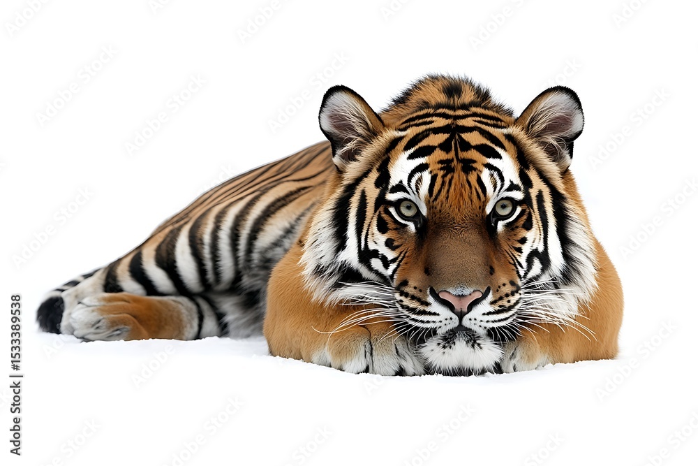 Fototapeta premium Siberian tiger isolated on white background