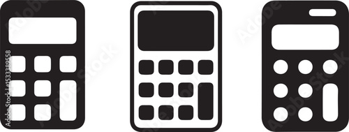 Simple Black and White Calculator Icons